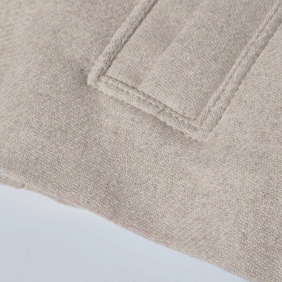 NWOT Zara sand double breasted statement button cropped pea coat, XL - Picture 13 of 16